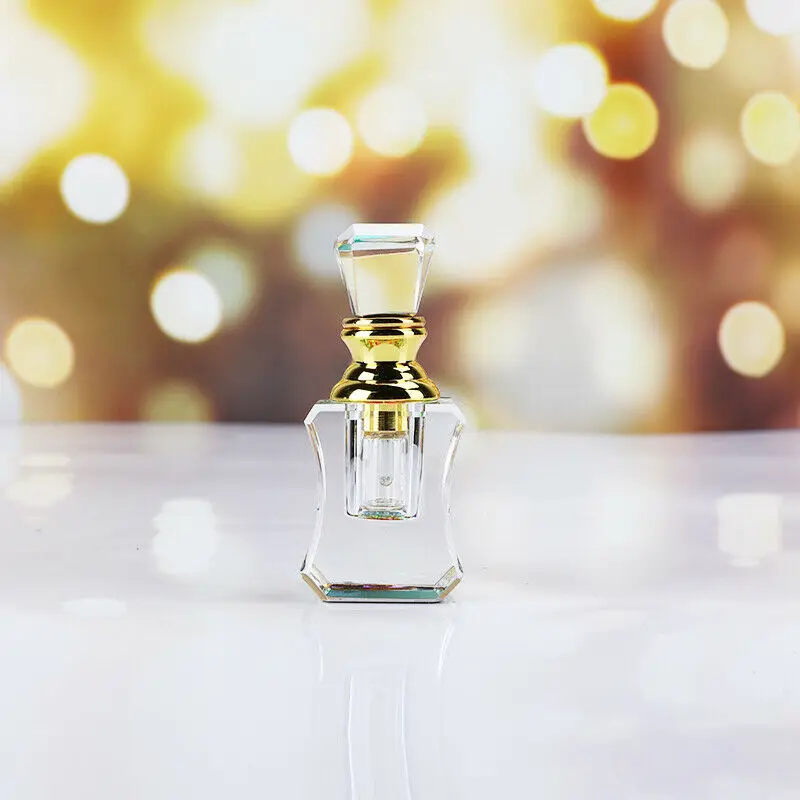 

H&D 1ML Clear Vintage Crystal Mini Refillable Perfume Bottle Empty for Travel Gift Elegant Home Decor Collectible Wedding Favors