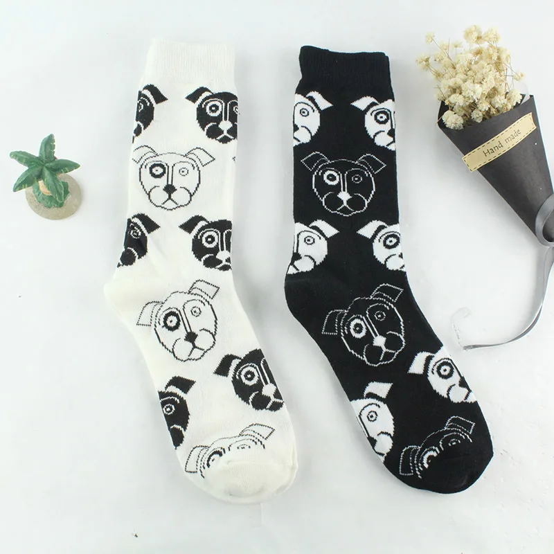 Носки для взрослых до середины икры с рисунком героев из мультфильмов, для питомцев, оригами, забавная лояльная собака, голова собаки, лицо собаки, бумажные складные, флексагон, щенок, повседневный эскиз, рисунок