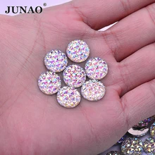 JUNAO 6, 8, 10, 12, 18, 20, 35 мм, большой кристалл AB, круглая аппликация из горного хрусталя с плоской задней поверхностью, стразы не горячей фиксации, камни для DIY одежды JUNAO 6, 8, 10, 12, 18, 20, 35 мм, большой кристалл AB, круглая аппликация из горного хрусталя с плоской задней поверхностью, стразы не горячей фиксации, камни для DIY одежды