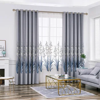 

Modern Simple Laser Embroidery Shade Curtains for Living Dining Room Bedroom.