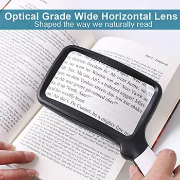 

Handheld Folding Magnifier With 5 LED light HD Acrylic Square Magnifying Glass for Elderly Reading Newspaper Looking Watching