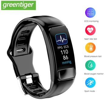 

P12 smart bracelet heart rate oxygen monitor blood pressure smart belt IP67 waterproof call reminder sports Band ECG PPG SPO2