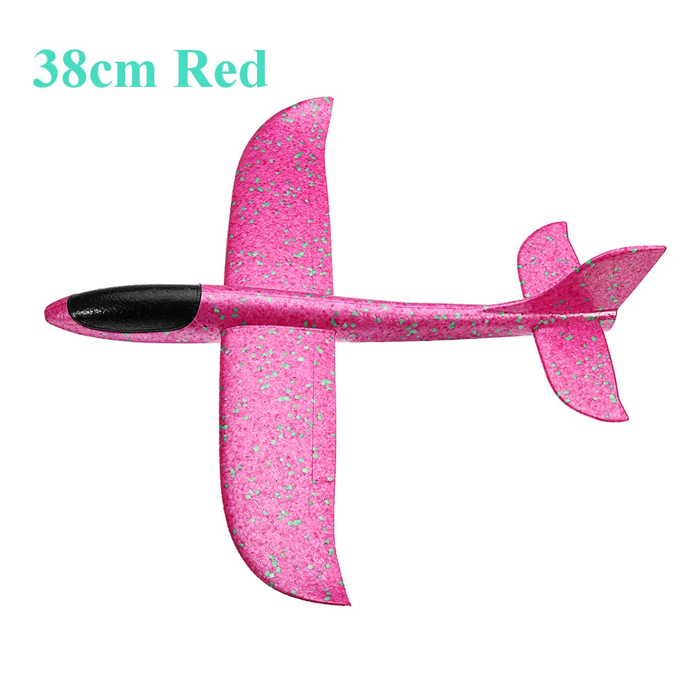 38cm Red 35 см 48 см Большой размер ручной запуск бросание рук бросать самолеты инерционная пена EPP самолет игрушка дети самолет для детей синий - Цвет: 38cm Red