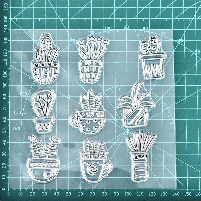 Stamps 7 Naifumodo кактус прозрачные штампы суккулентные растения скрапбук Бумага Ремесло Скрапбукинг Прозрачный Очистить резиновый штамп подарки ручной работы - Цвет: Stamps 7