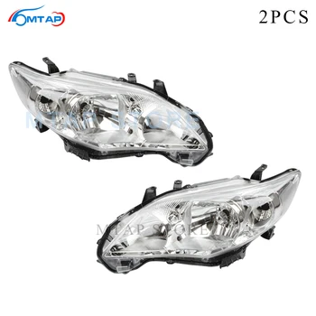 

MTAP 2PCS Front Bumper Head light Lamp Assy White Type For Toyota For Crorolla 2010 2011 2012 2013 Halogen Headlamp Headlight