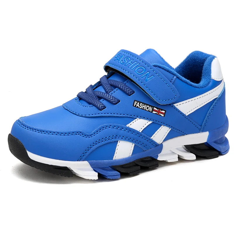 PU-Blue Новые модные спортивные брюки для мальчиков; для тренировок на улице; детские носки; носки из дышащего материала для мальчиков обувь для девочек Повседневное Водонепроницаемый детская обувь 118 - Цвет: PU-Blue