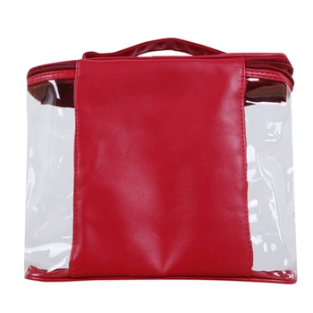 

1Pc Red Wash Makeup Toiletry Bags for Women/Men Waterproof Travel Cosmetics Storage neceser Clear TPU Cosmetic Bag