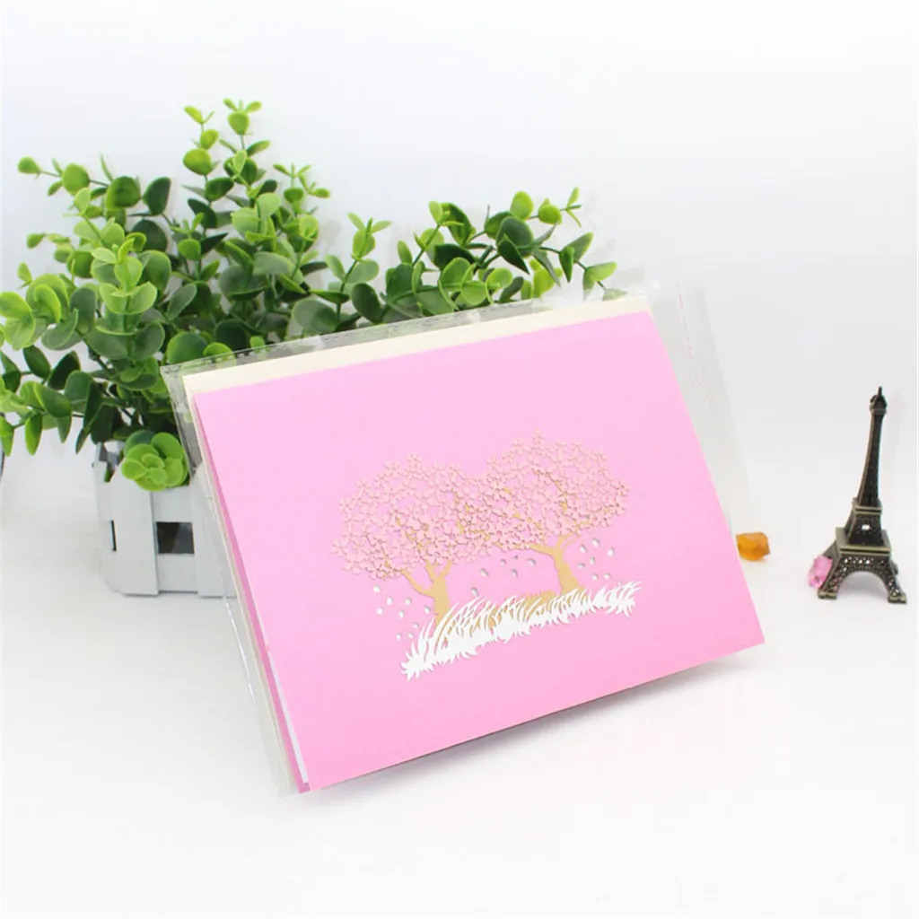  3D Cards Valentines Day Gift Postcard with Envelope Stickers Wedding Invitation Greeting Cards Anni - 4.00048E+12