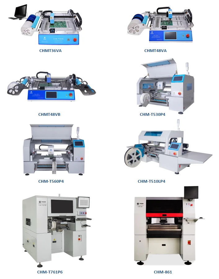 Скидка! SMT производственная линия: CHMT36VA Vision палочки и место машина+ 4432 трафарет принтер+ печь оплавления T962A, PCB сборка