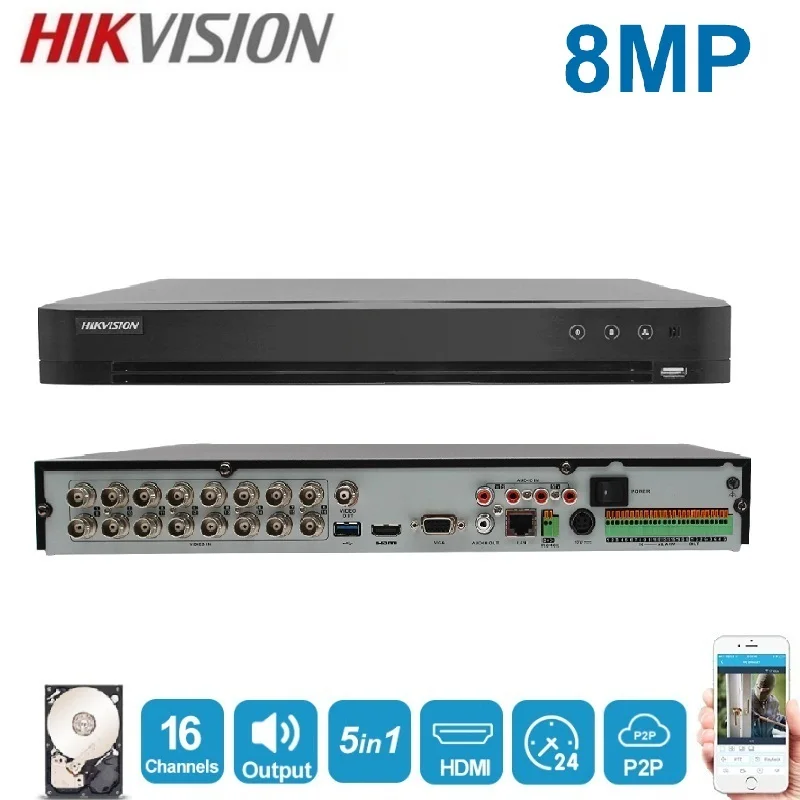 Комплект гибридного видеорегистратора Hik 16 kanmb рекордер для видеонаблюдения