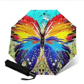 

Automatic Paraguas Umbrella Compact Protection Three Folding Male Female Butterfly Outdoor Sun Paraguas Unique Parasol Umbrella