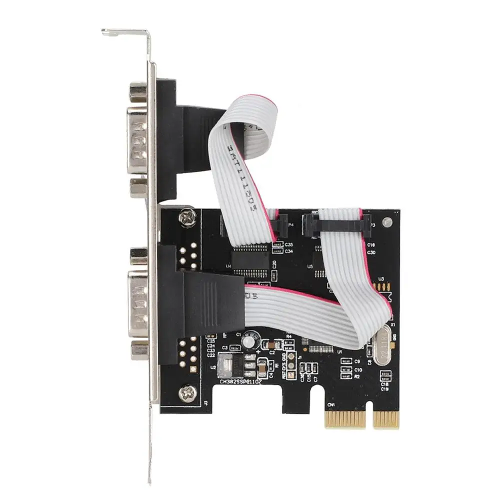PCI-E PCI Express, чтобы двойной серийный DB9 RS232 2-Порты и разъёмы контроллер адаптера компьютера Компоненты и практичный хорошее качество