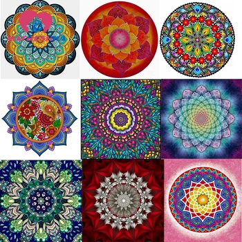 

Diamond Painting Full Square Mandala Picture Of Rhinestone Mosaic Flowers Decor Home Painting round drill gift Rhinestones art