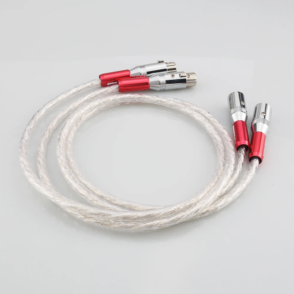 Pair Audiocrast AS220 XLR Interconnect cable 6N Silver Audio Video cable 1.5M XLR cable with XLR plug cable