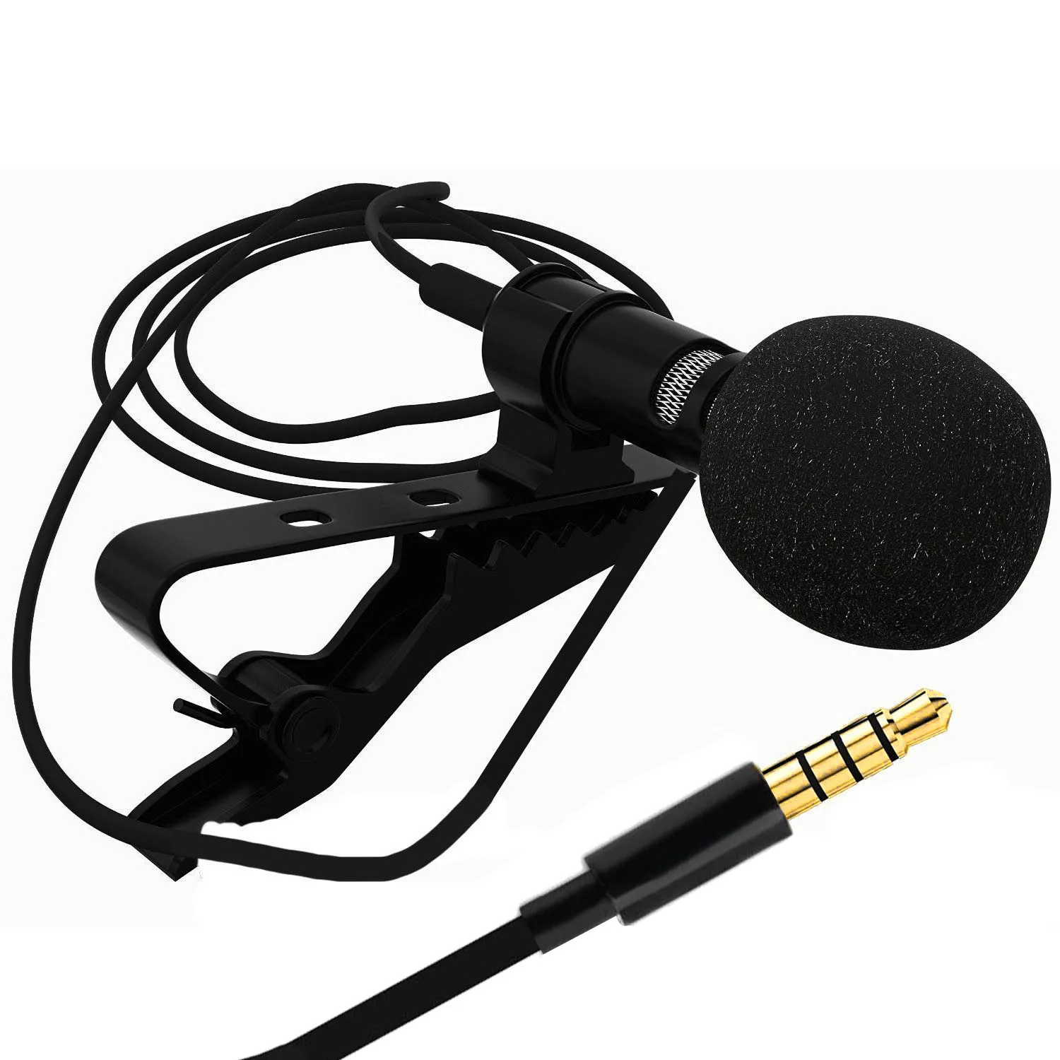 

Besegad Mini Phone Lavalier Microphone 3.5mm Jack Wired Clip-on Lapel Mic Microphon with Storage Bag for iPhone iPad Android