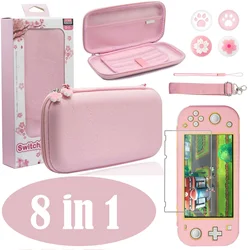 8 in 1 Pink Travel Carrying Case Accessories Kit for Nintendo Switch Lite Console Glass Screen Protector Thumb Stick Grips 8 in 1 Pink Travel Carrying Case Accessories Kit for Nintendo Switch Lite Console Glass Screen Protector Thumb Stick Grips