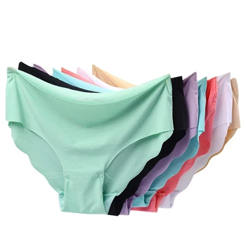 

3pcs/lot Sexy Panties For Women Briefs Set Seamless Lingerie Solid Mid-Waist Cotton Panty Female Underpants Underwear