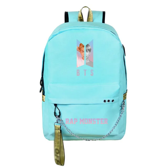 Canvas cute teenagers girls backpack Usb charging sport travel backpack large capacity student bag mochila feminina 1