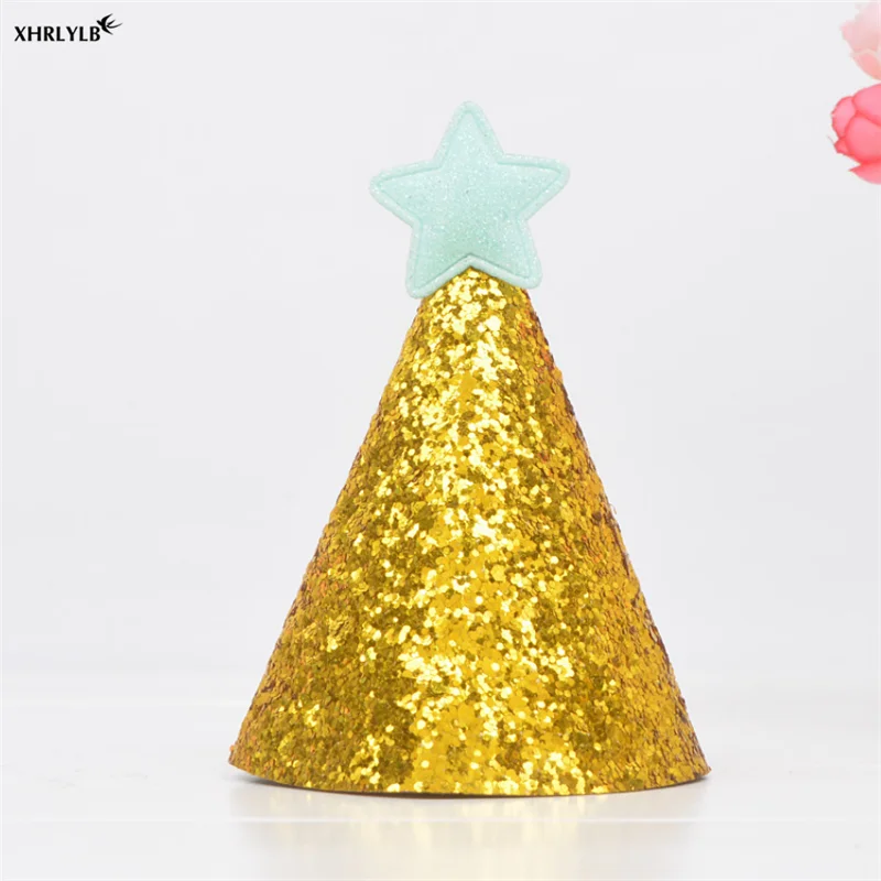 XHRLYLB 1 шт. Блестящий Золотой праздничный колпак Звезда Мини DIY Детский вечерние