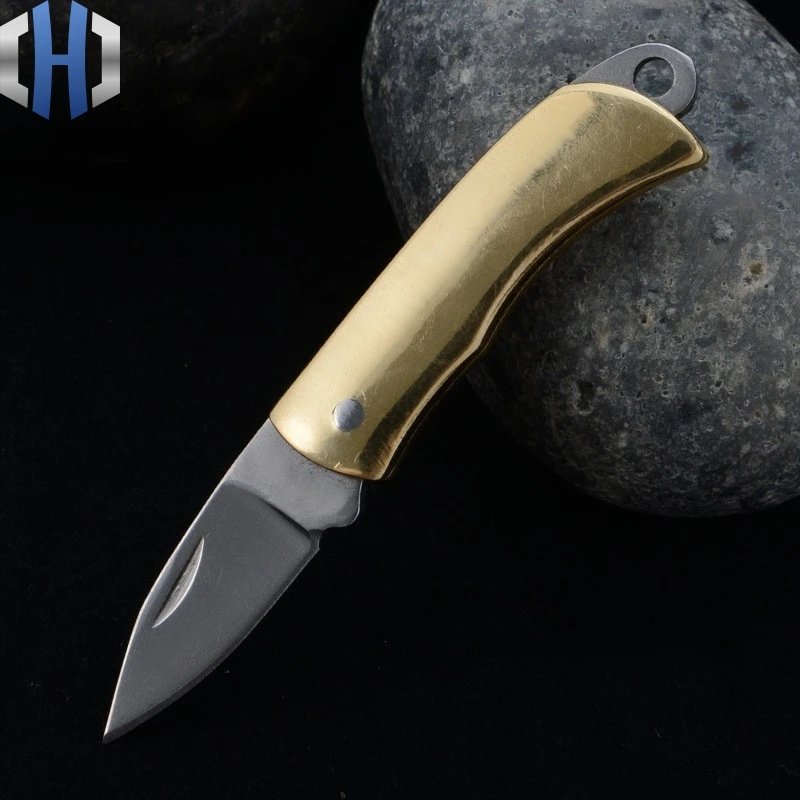 

Brass Mini Knife With Outdoor Folding Knife Multifunctional Key Ring Knife With Express Knife