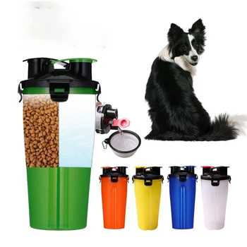 

Dog Silicone Travel Bowl Pets With Two Water Cups Pet Folding Bowls Of Grain Storage Water Dish For Dogs Cat Dual use