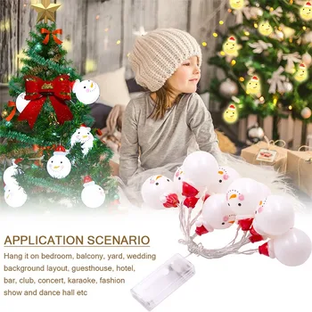 

10 LED Christmas string light snowman Santa Claus Fairy light party home Decoration string light x-mas Ornament lighting strings