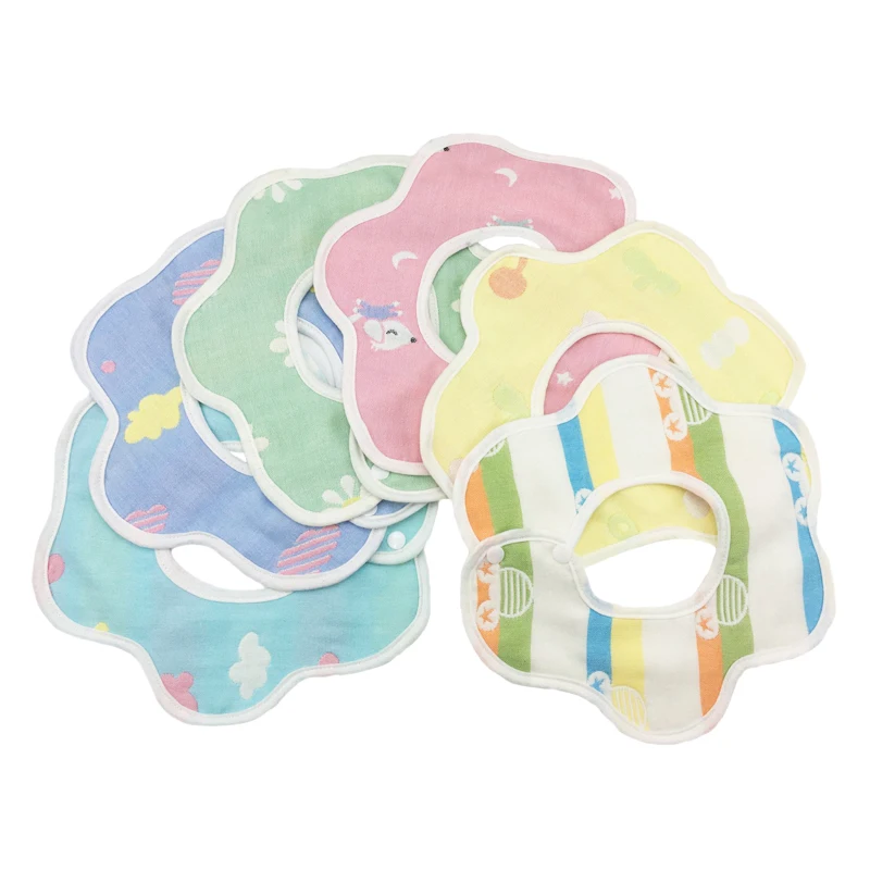 

Baby Bibs Saliva Towel Burp Cloths 360 Circular Bib Cotton Infant Supplies Baby Cotton Cartoon Bandana Bibs Good quality