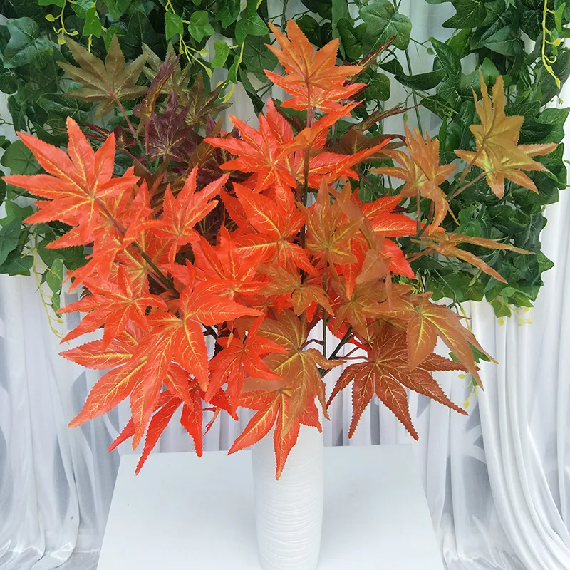 

1PC 78cm Autumn Simulation Maple Leaf Branch Silk Artificial Plant DIY Wedding Party Home Living Room Decorative Fake Maple Leaf