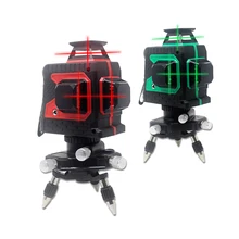 3D лазерный нивелир 12 линий самонивелирующийся 360 горизонтальный и вертикальный крест супер мощный зеленый красный лазерный луч линии