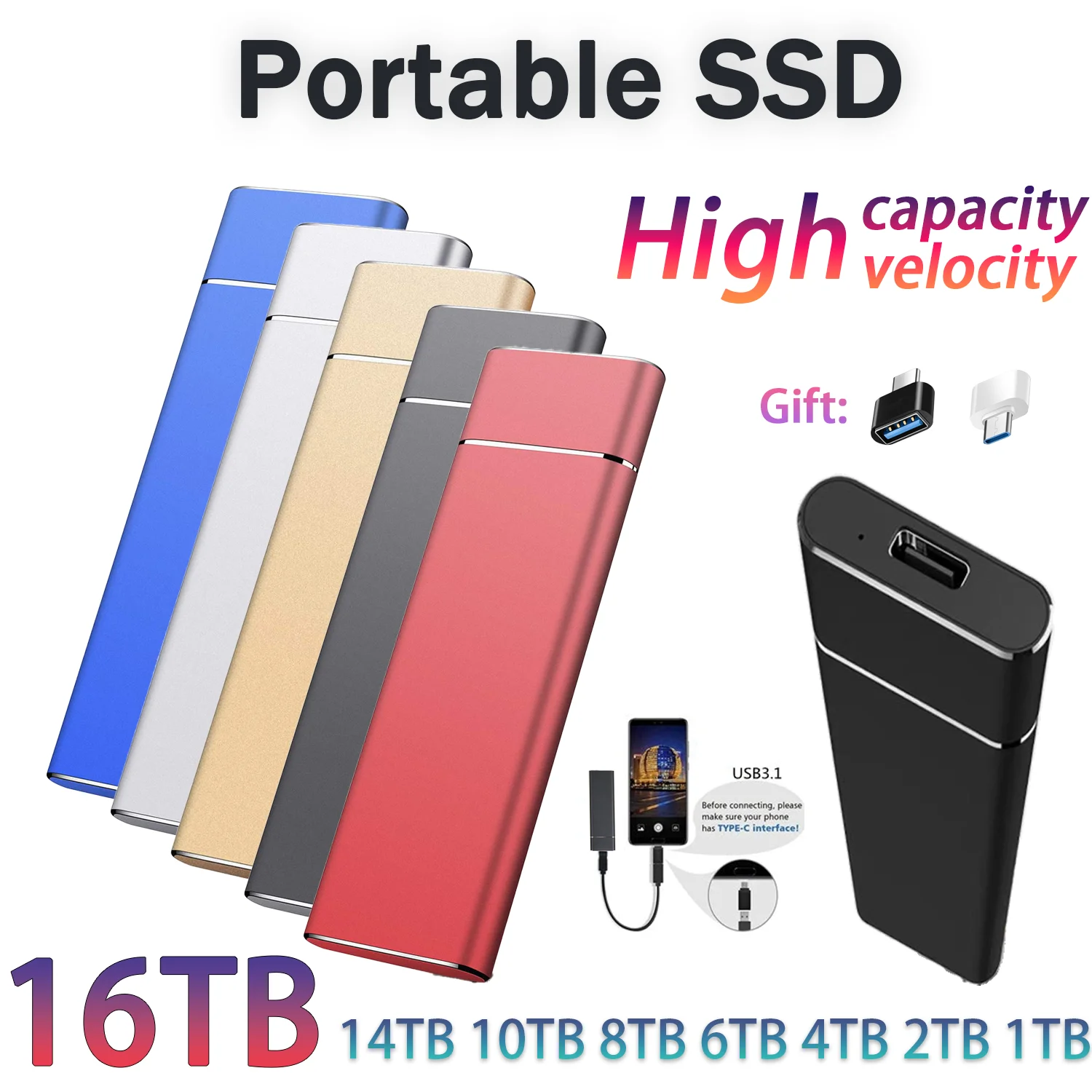 portable hard drive Mini Portable External Hard Drive 8TB 1TB 2TB 4TB 6TB Hard Disk for PC Laptop Computer usb c external hard drive