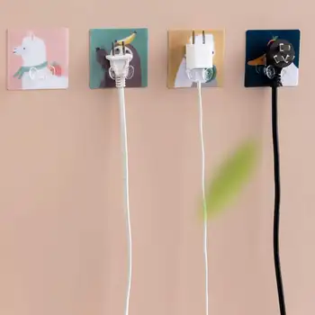 

New 4Pcs Adhesive Hanger Wall Storage Hook Power Plug Socket Holder Home Office Wall Razor Holder #rg