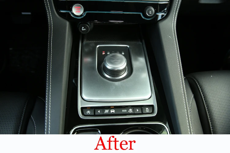 For Jaguar XE F-PACE 2016-2018 Carbon Fiber Console Gear Shift Panel Cover Trim 