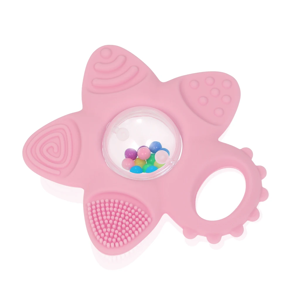 

Baby teether Silicone Beads Cartoon Shape Multi-function Teethers Soft Silicone teether Safe for 3 Months Baby Infant Toddler
