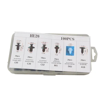 

100PCS Interior Door Fenders Bumper Push Retainer Kit Pin Rivet Trim Clip