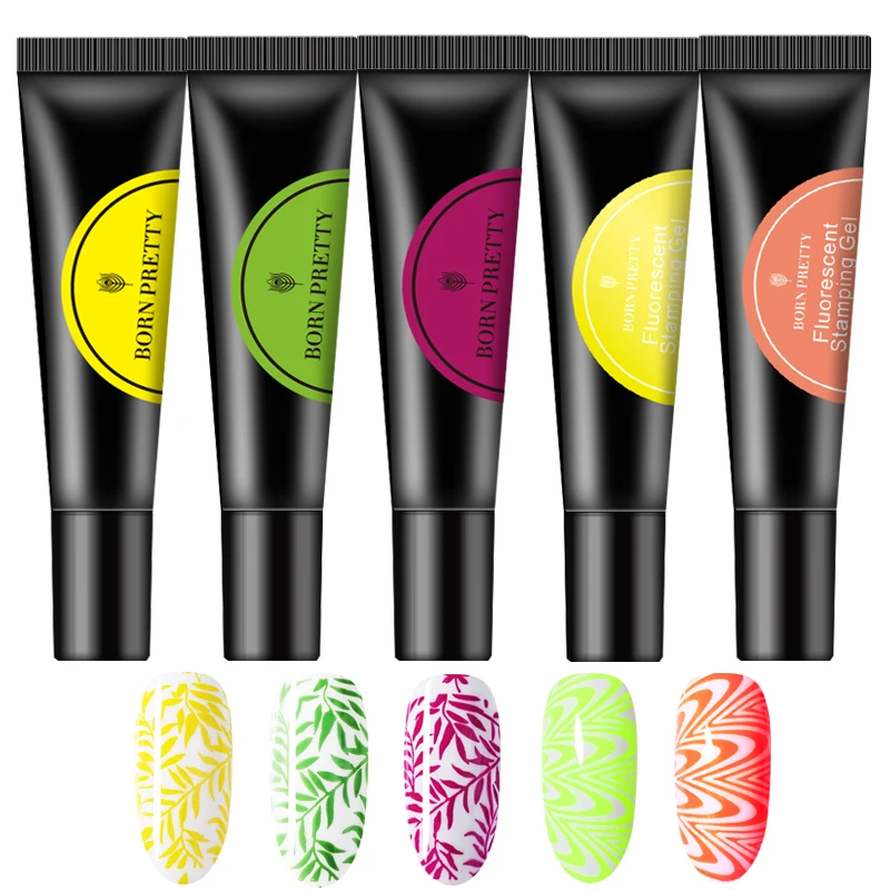 5 Pcs Set 3 BORN PRETTY Набор для штамповки ногтей Гель-лак 8 мл печать масло УФ Гель-лак для ногтей замачиваемый лак пластина для стемпинга для нейл-арта - Цвет: 5 Pcs Set 3