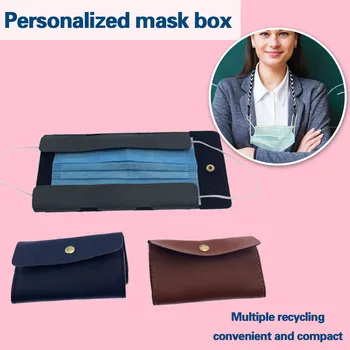 

Mask Storage Foldable Buckle Wallet Leather Case Face Shield Storage Box Waterproof Anti Dust Outdoor Prtable Temporary Supplies