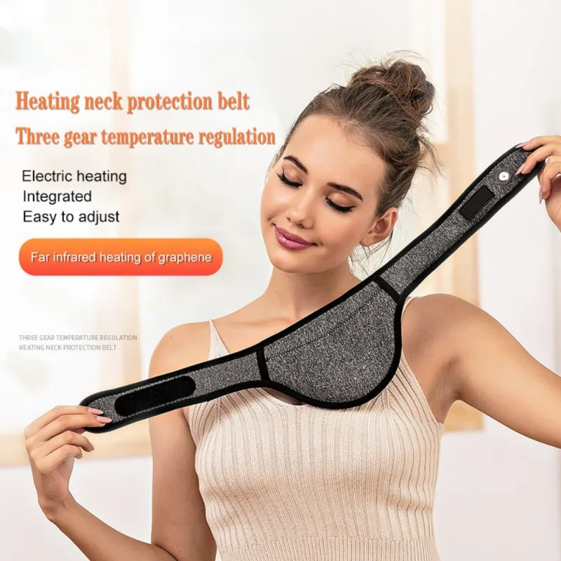 

//Unisex Self-heating Neck Protector Warmer Knee Pad Support Cervical Spine Magnetic Therapy Care Electric Heating Neck Strap //