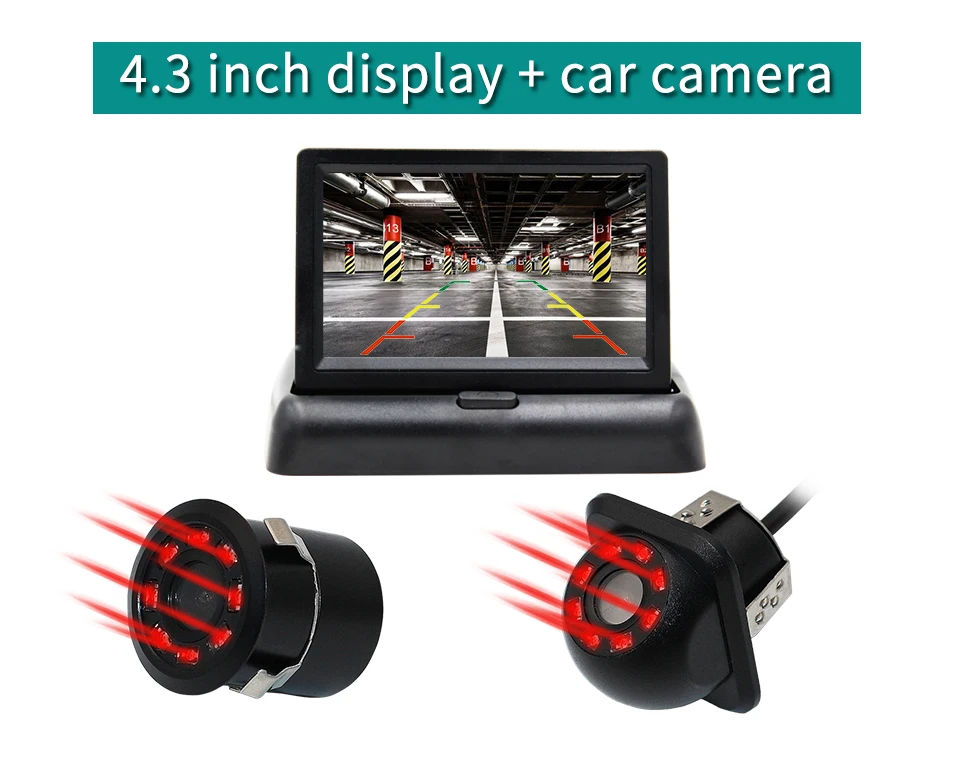 Smartour Автомобильная камера заднего вида 4," Автомобильный монитор TFT lcd парковочная система заднего вида для резервной камеры поддержка VCD DVD обратное изображение