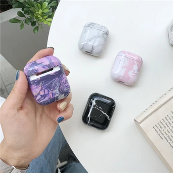 

Colorful Oil Painting Marble wireless For iPhone airpods 1 2 For iPhone headset Case Hard PC Couples Style High quality Cover