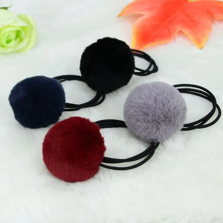 

Korean autumn and winter imitation rabbit fur hair rope multicolor plush hipster rubber band girl's hair band