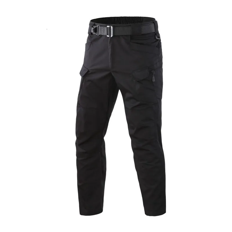 ESDY, мужские походные брюки, для спорта на открытом воздухе, водонепроницаемые, тактические, военные, брюки для треккинга, для охоты, рыбалки, мужские S-5XL - Цвет: black