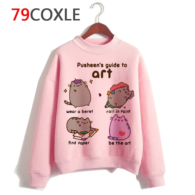 Pusheen Кошка harajuku Толстовка Женская корейский стиль Повседневная Толстовка негабаритных женская одежда с капюшоном Забавный kawaii графический