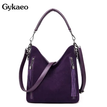 

Gykaeo Luxury Handbags Women Bags Designer Purple Tassel Tote Bag Ladies Small Street Fashion Shoulder Bags Sac Main Femme 2020