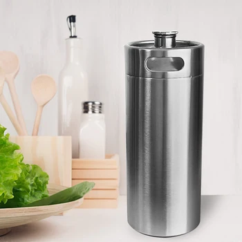 

4L Premium Stainless Steel Homebrew Growler Mini Keg Beer Growler Leak Proof Top Lid Beer Bottle Home Brewing Making Bar Tool