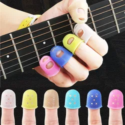 Protège doigts en Silicone pour guitare Ukulele, 5 pièces, 6 couleurs en option 