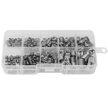 

240Pcs Threaded Insert Wire Screw Sleeve Thread Repair Insert Kit Coiled Wire Helical Screw Thread Repair Tool