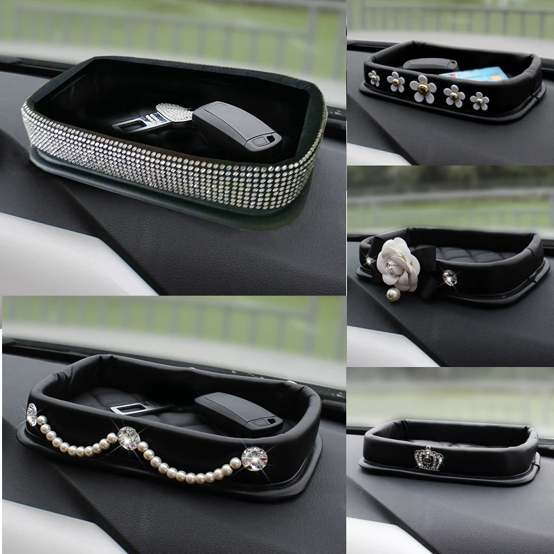 Creative-PU-Leather-Car-Phone-Storage-Box-Instrument-Panel-Mobile-Phone-Keys-Coin-Storage-Basin-Armrest-Storage-3