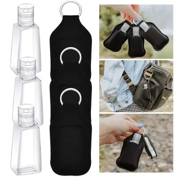 

3 Sets 30ml Portable Neoprene Sanitizer Container with Keychain Holder Refillable Bottles Cover Perfume Storage Container