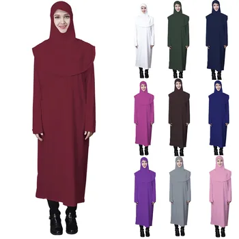 

Casual Solid Maxi Dress Knitted Muslim Abaya Full Dress Loose Kimono Long Robe Gowns Ramadan Middle East Arab Islamic Clothing
