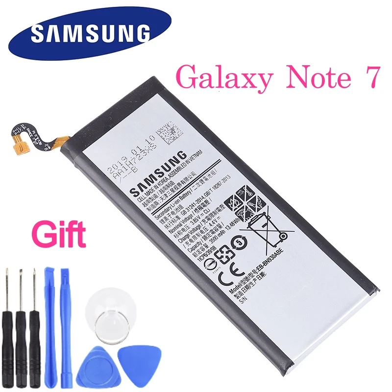 Оригинальный запасной аккумулятор EB BN930ABE 3500 мАч для Samsung Galaxy Note 7 Phone EBBN930ABE аккумуляторные